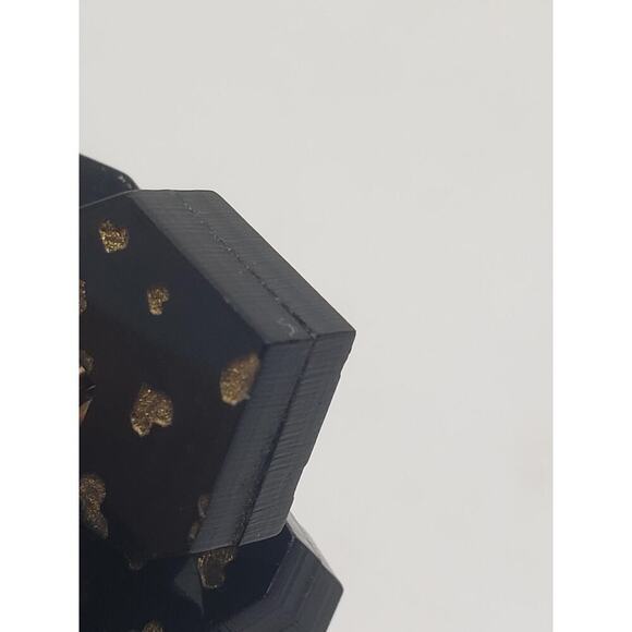 Artist Made Black Dangle Heart Charm Ring Wood Carved sz 7.75 - Picture 9 of 15